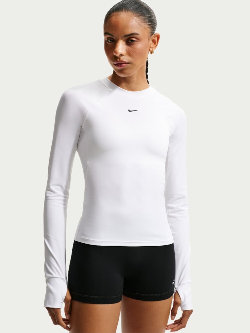 Nike Pro White Dri-FIT Long-Sleeve Top Size Small